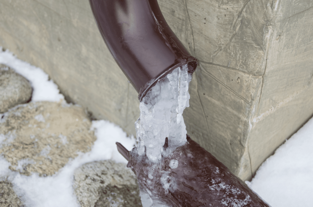 Frozen pipe in the winter